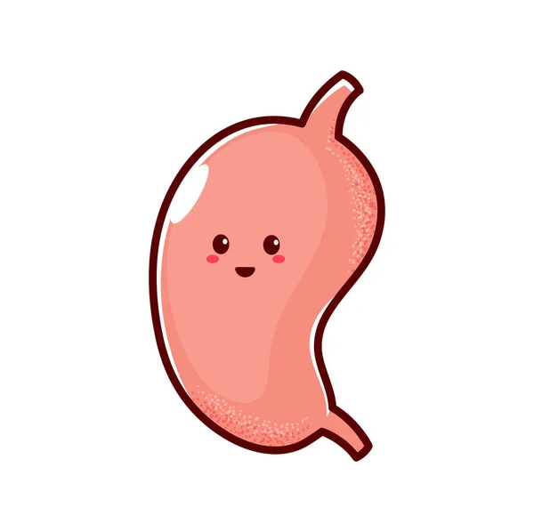Stomach Digestive Tract Enzyme System Funny Cartoon Character Emoticon Vector — Wektor stockowy