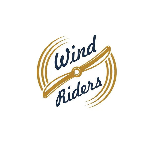 Wind Riders Aviation Icon Pilot School Academy Vintage Emblem Aviators — ストックベクタ