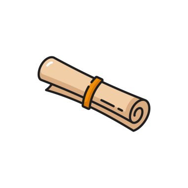 Notary, justice and legal service icon of law scroll, legislation and juridical lawyer office vector symbol. Decree and civil rights parchment scroll sign for legislation and notarial advocate service