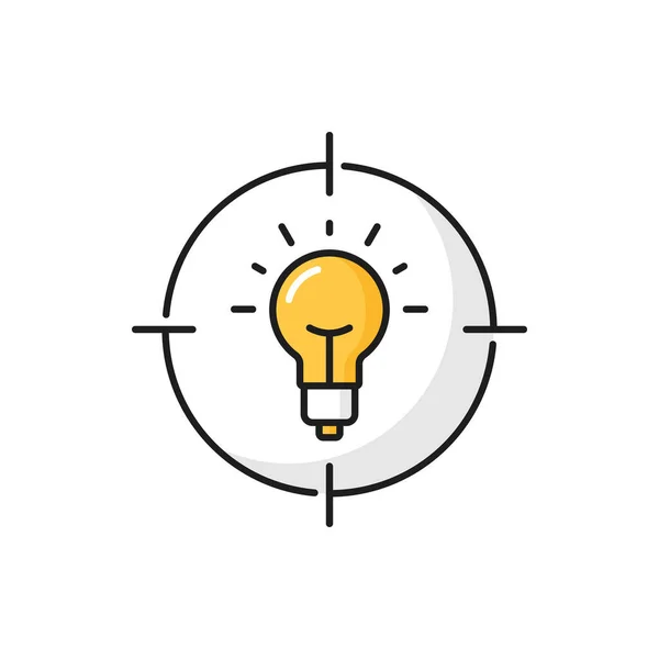 Searching Choosing Business Ideas Color Outline Icon Light Bulb Sight — Wektor stockowy