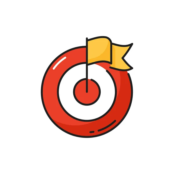 Business Competition Win Color Outline Icon Flag Target Goals Achievement — Image vectorielle