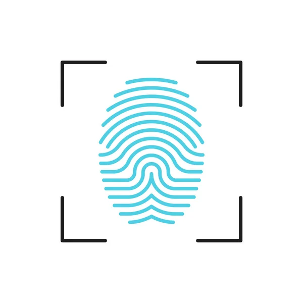 Fingerprint Scanner Technology Outline Icon Biometric Identification Verification Information Access — Stock Vector