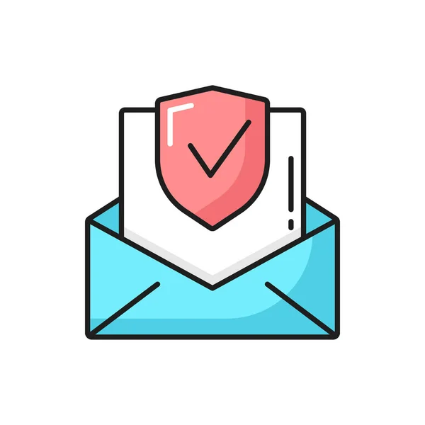 Email Messaging Security Outline Icon Letter Envelope Internet Mailing Safety — Vettoriale Stock