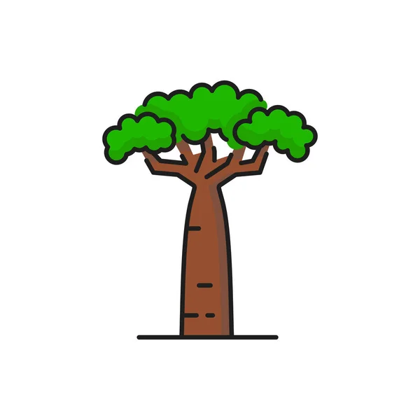 Green Tropical Tree Icon Forest Jungle Park Beach Vector Isolated — 图库矢量图片