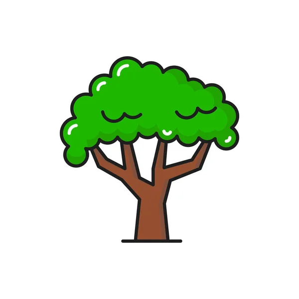 Зелене Дерево Значок Лісової Природи Або Садового Парку Озеленення Рослин — стоковий вектор