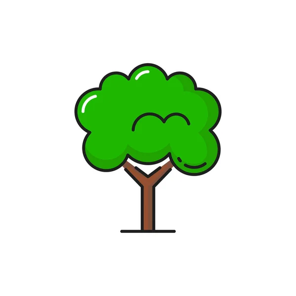 Иконка Дерева Лесной Парк Сад Тропическое Зеленое Растение Векторный Изолированный — стоковый вектор