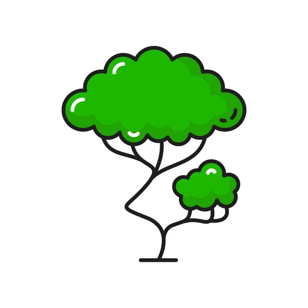 Иконка Дерева Зеленое Растение Леса Тропического Сада Векторный Изолированный Символ — стоковый вектор