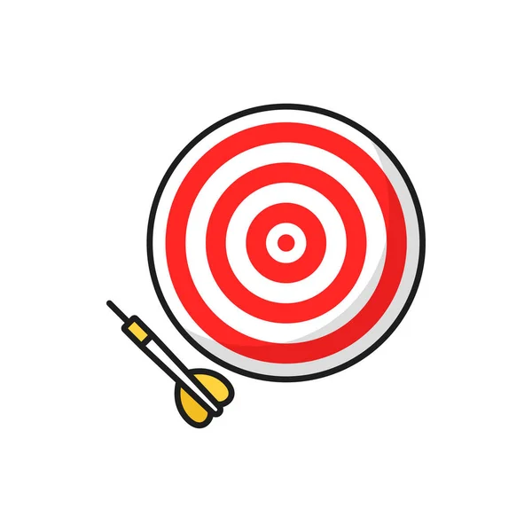 Darts Board Arrow Amusement Park Activity Isolated Color Line Icon — Stock Vector