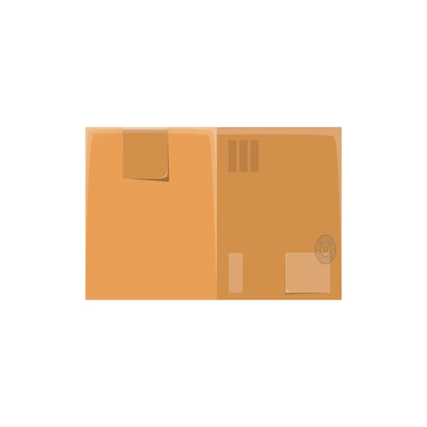 Packed Parcel Post Stamp Adhesive Tape Vector Isolated Icon Packing — 스톡 벡터