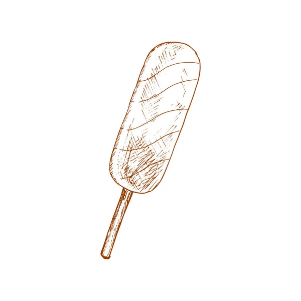 Sorbet Frozen Fruit Ice Cream Dessert Isolated Sketch Vector Ice - Stok Vektor