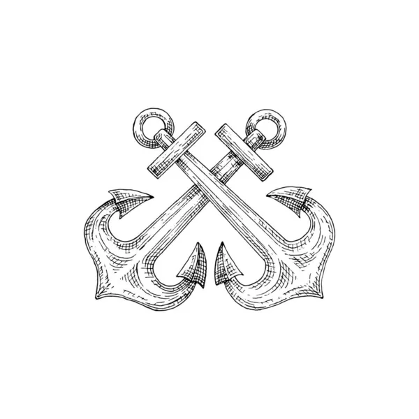 Ship Anchor Isolated Nautical Object Mooring Vessel Sea Bottom Vector — Image vectorielle
