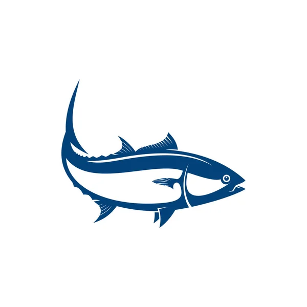 Saltwater Fish Isolated Blue Tuna Vector Thunnini Bullet Atlantic Bluefin — Stockvector