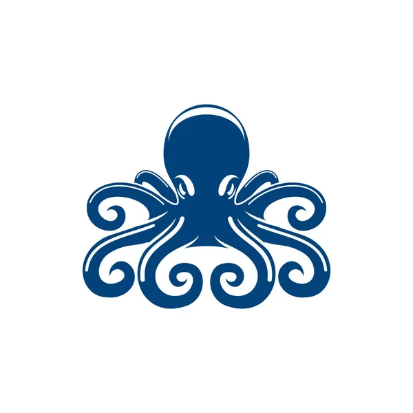 Звичайний Восьминогий Молуск Ізольований Від Морської Тварини Векторні Морські Підводні — стоковий вектор