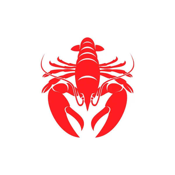 Lobster Red Crustacean Isolated Marine Animal Vector Large Crayfish Seafood — Archivo Imágenes Vectoriales