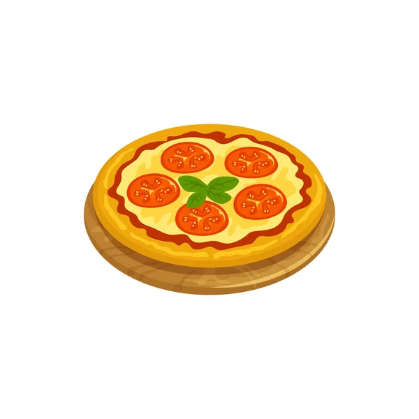 Margherita Neapolitan Pizza San Marzano Tomatoes Mozzarella Cheese Fresh Basil — Image vectorielle