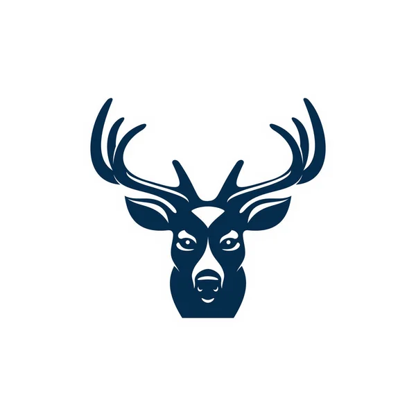 Deer Antlers Isolated Head Mascot Vector Elk Horned Animal Stag —  Vetores de Stock