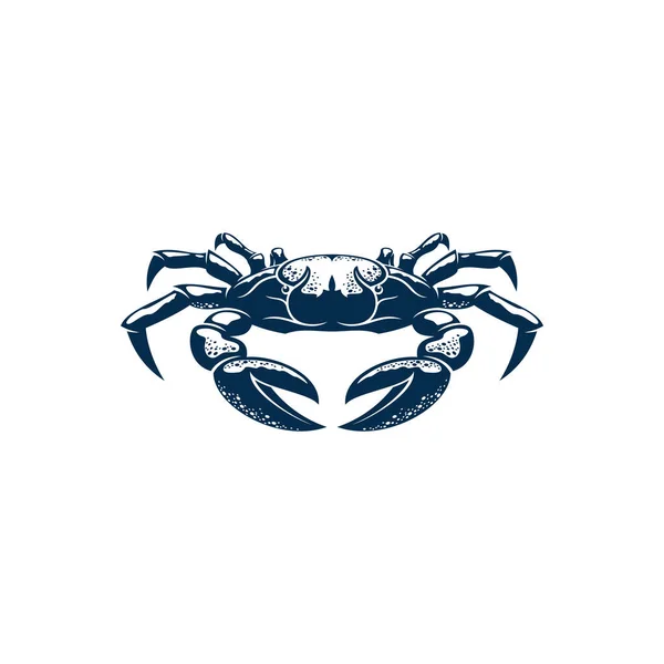 Blue Swimming Crab Isolated Marine Animal Thorax Pincers Vector Fishing — Vettoriale Stock