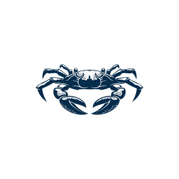 Crab Isolated Underwater Animal Monochrome Sketch Vector Marine Crustacean Claws — Vector de stock