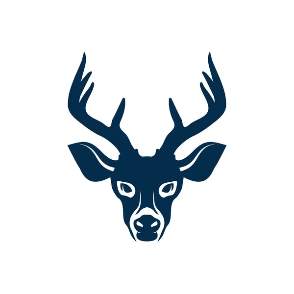 Deer Wild Animal Antlers Isolated Hand Drawn Portrait Vector North — 스톡 벡터