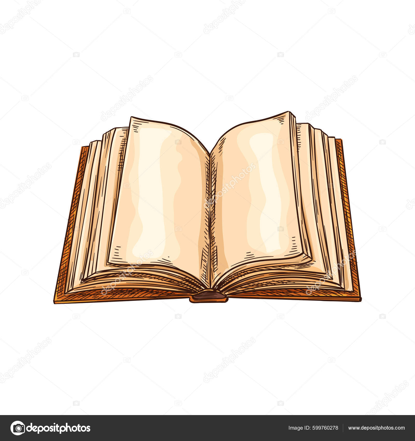 Retro open book with blank pages Royalty Free Vector Image