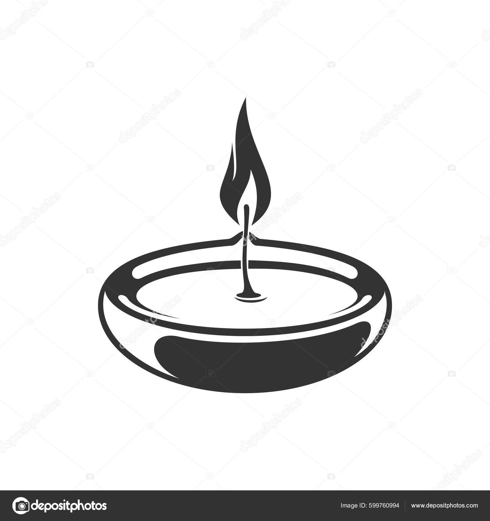 Diwali Oil Lamp Isolated Monochrome Icon Vector Burning Candle Deepavali  Stock Vector by ©VectorTradition 599760994, image size:1600x1700