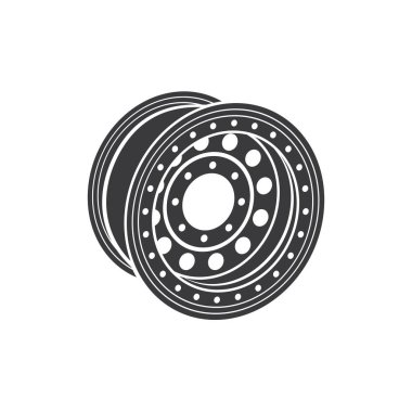 Cylinder disk isolated car brakes spare part. Vector transport accessory, brake system auto parts side view, metal pulley. Repair service equipment, motorcycle, motorbike or car cylinder disc
