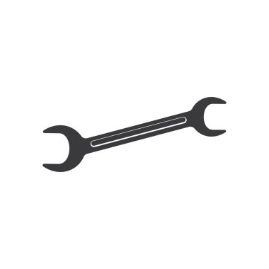 Hand tool spanner isolated adjustable wrench icon. Vector mechanic or carpentry, engineering tool, car vehicle repair object. Adjustable wrench monochrome carpentry gear, fitter instrument