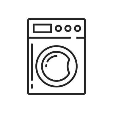 Washing machine vector thin line icon. Home appliances and household electronics outline
