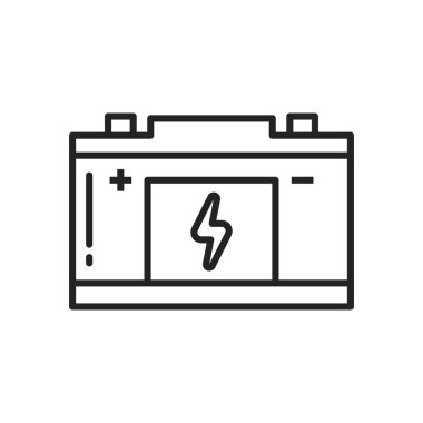 Car battery vector thin line icon. Vehicle accumulator, car auto service sign