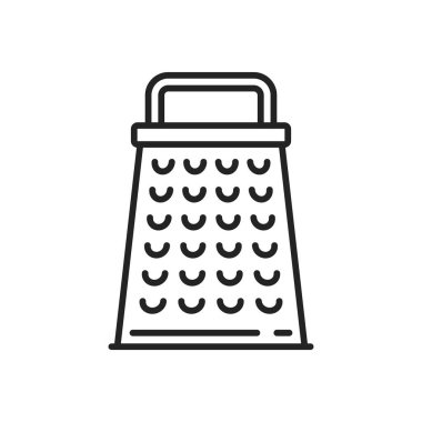 Grater vector thin line icon. Kitchen cooking utensils, box grater symbol
