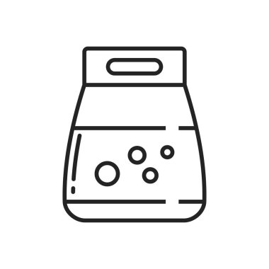 Laundry detergent pack vector thin line icon. Home cleaning, washing powder detergent