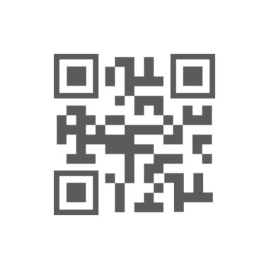 QR code sample for smartphone scanning isolated icon. Vector sample of Quick Response code scan, matrix two-dimensional barcode containing data, locator, identifier, tracker of website or application