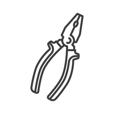 Side cutters isolated snips nippers outline icon. Vector kleins combination plier instrument, cutting pliers repair tool. Cutters diagonal pliers nippers to cut wire, work electrician instrument