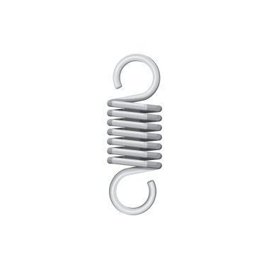 Helical or coil spring designed for tension isolated realistic icon. Vector spring car detail compression and extension elastic object that stores mechanical energy. Tension vehicle spare part