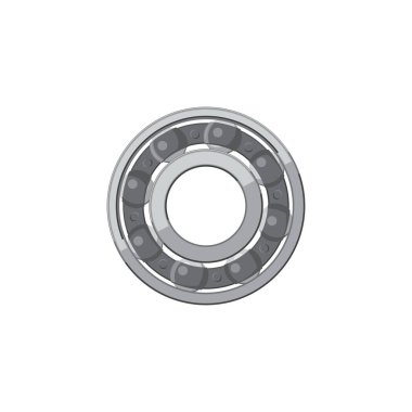 Rotating bearing mechanism, bearings with rolling elements spherical balls isolated realistic icon. Vector engineering and machinery gear, rolling steel industrial wheel. Grease roller, machine detail
