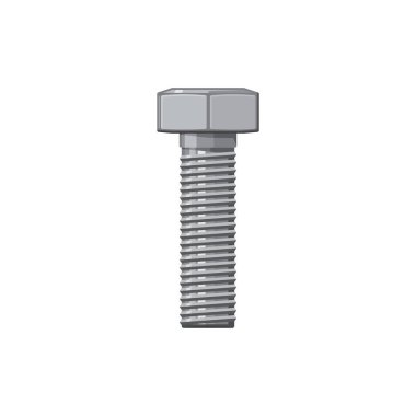 Stainless steel cap head bolt isolated fixing tool realistic icon. Vector big metal cap head bolt, fixing and fastening object, construction fastener. Building and repair detail, fixing tool