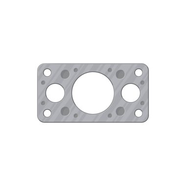 Joining connector construction and repair work tool isolated icon. Vector metal mounting plate with holes for screw. Car detail with locking holes, steel connecting plate with spare parts