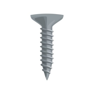 Screw, self-tapping fastener, carpentry, construction and woodwork hardware, vector. Self tapping screw, fastening equipment, carpentry or woodcraft tool