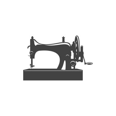 Retro sewing machine isolated tailors household device. Vector vintage appliance, dressmaking equipment. Embroidery making device, needlework and handicraft equipment, cloth manufacturing tool