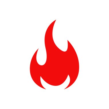 Fire, bonfire isolated vector icon, red flame, burning blaze symbol. shining campfire with long tongues. Cartoon ignition decorative element for design