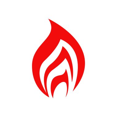 Red fire isolated vector icon, campfire or torch flame, burning bonfire blaze symbol. Glowing Shine flare with long tongues. Cartoon ignition fire tongues
