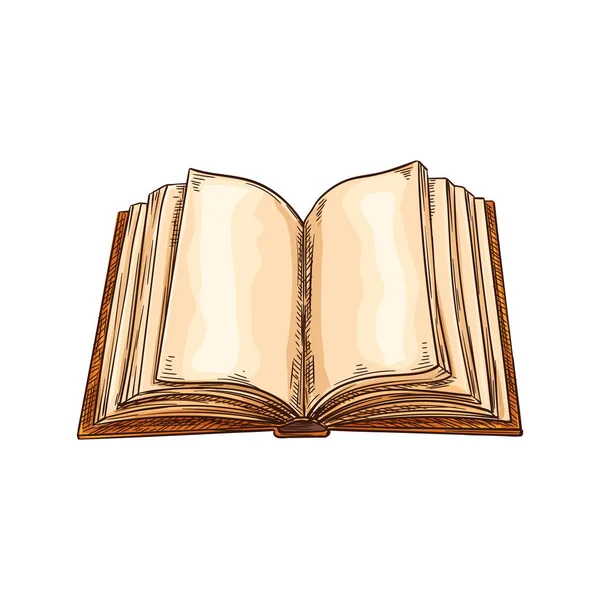 Иконка Векторного Наброска Старой Книги Редкостная Книга Старинной Литературы Пустыми — стоковый вектор