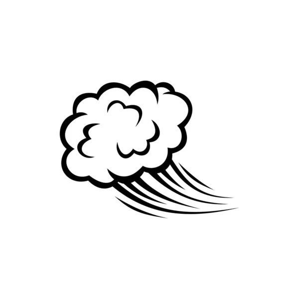 雷の孤立した漫画のバースト記号を持つ雲 ベクターブームまたはパフのシンボル — ストックベクタ