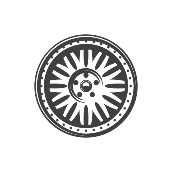Автомобільний Легкосплавний Фланець Колеса Векторна Ізольована Піктограма Автомобіля — стоковий вектор