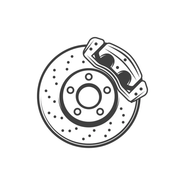 Vehicle Brake Pad Disc Icon Vector Isolated Automotive Brake System — Stock vektor