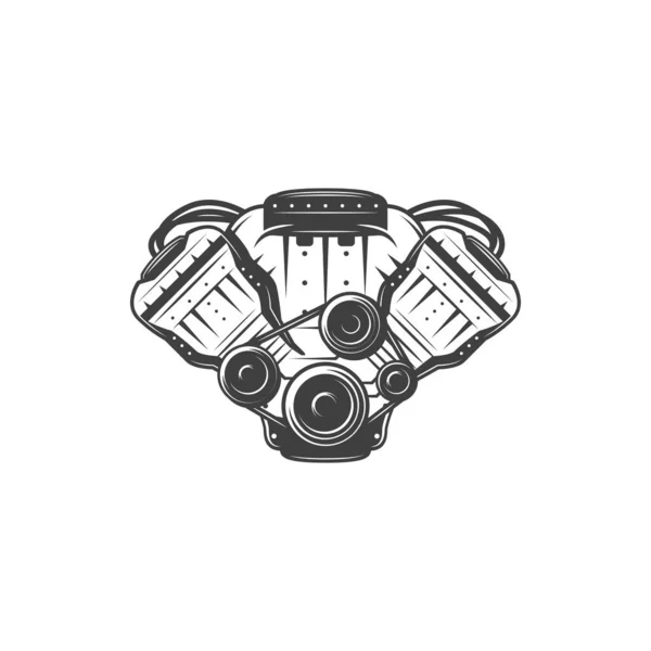 Car Engine Icon Vector Isolated Automobile Internal Combustion Engine Motor — Stok Vektör