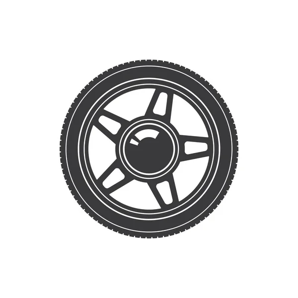 Car Wheel Alloy Disk Isolated Vehicle Rim Vector Rubber Tyre — Stock Vector