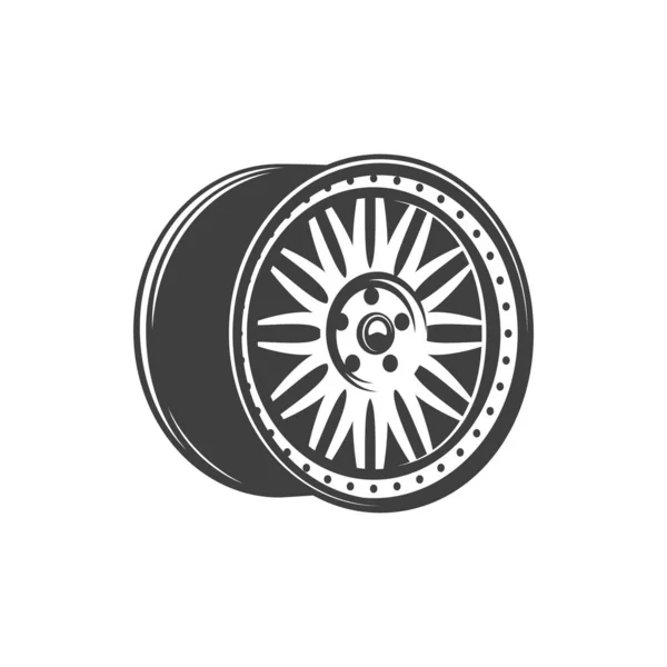 Alloy Wheel Car Metal Rim Icon Vector Isolated Vehicle Wheel — Stok Vektör
