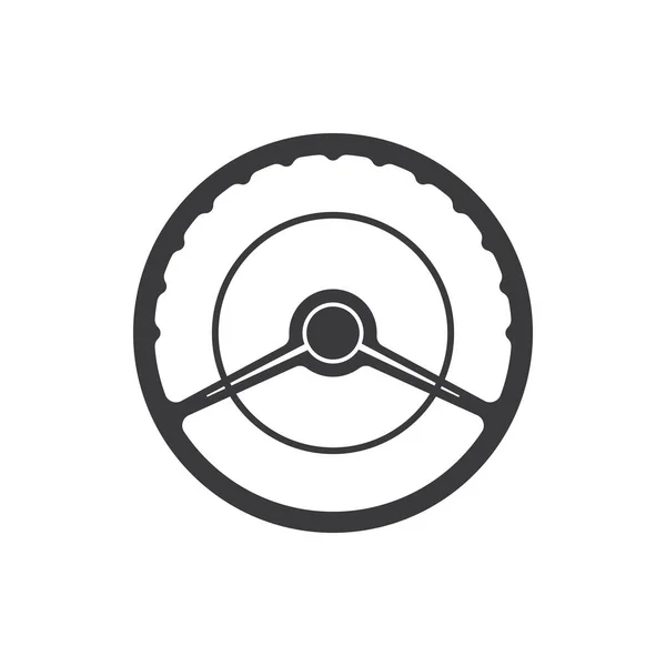Retro Car Steering Wheel Isolated Outline Icon Vector Automobile Moving — Stockový vektor