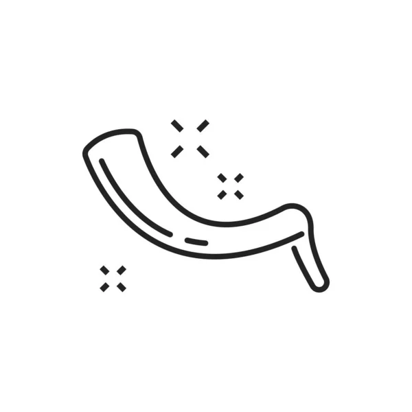 Shofar Isolated Line Art Horn Vector Rosh Hashanah Jewish Yom — Wektor stockowy